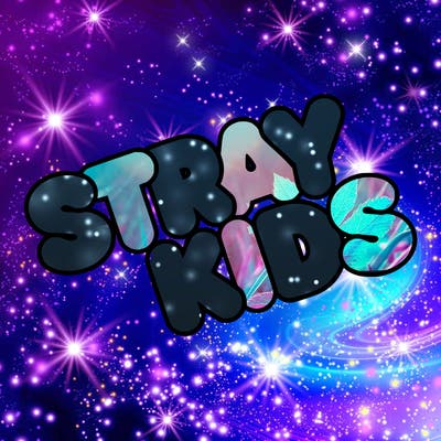 bubble letters saying stray kids