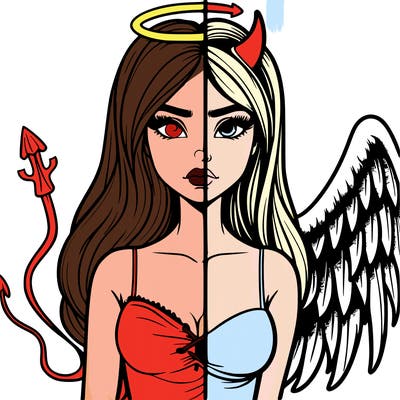 devil vs angel realistic girl