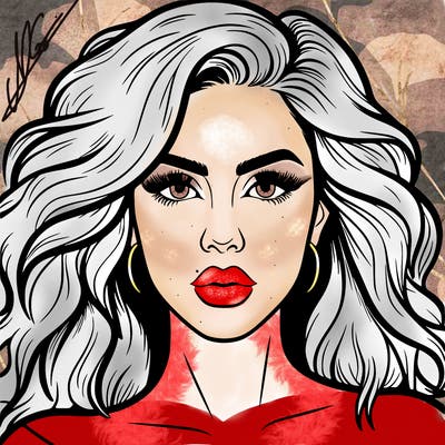 realistic girl eyes lips mouth hair pop star