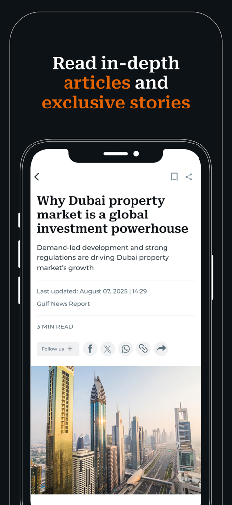 Gulf News - Latest UAE News - L'application Gulf News propose un article détaillé sur le marché immobilier de Dubaï et les opportunités d'investissement.