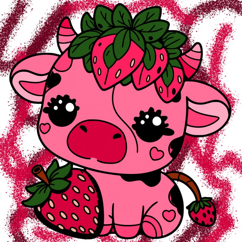 cute strawberry cow