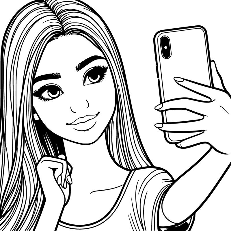 beautiful teenage girl selfie realistic