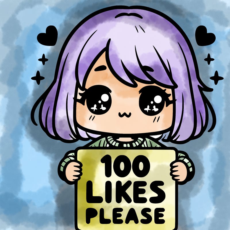 cute girl holding a sign saying 100 likes please