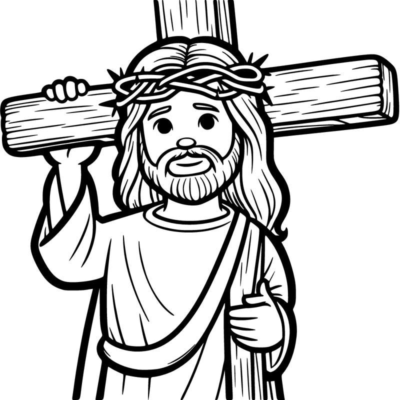 jesus holding the cross