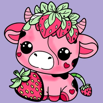 cute strawberry cow