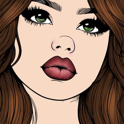 really realistic girl with lips