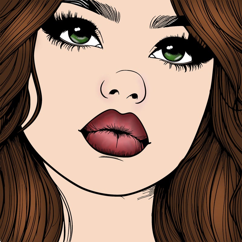 really realistic girl with lips