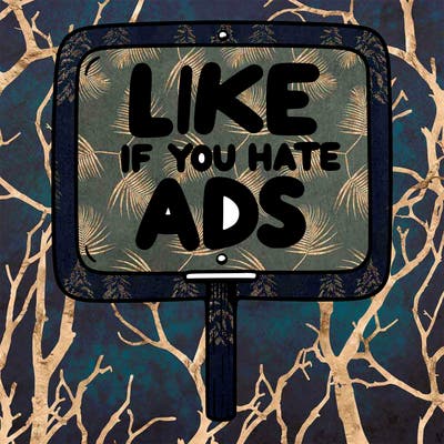 a sign that says like if you hate ads