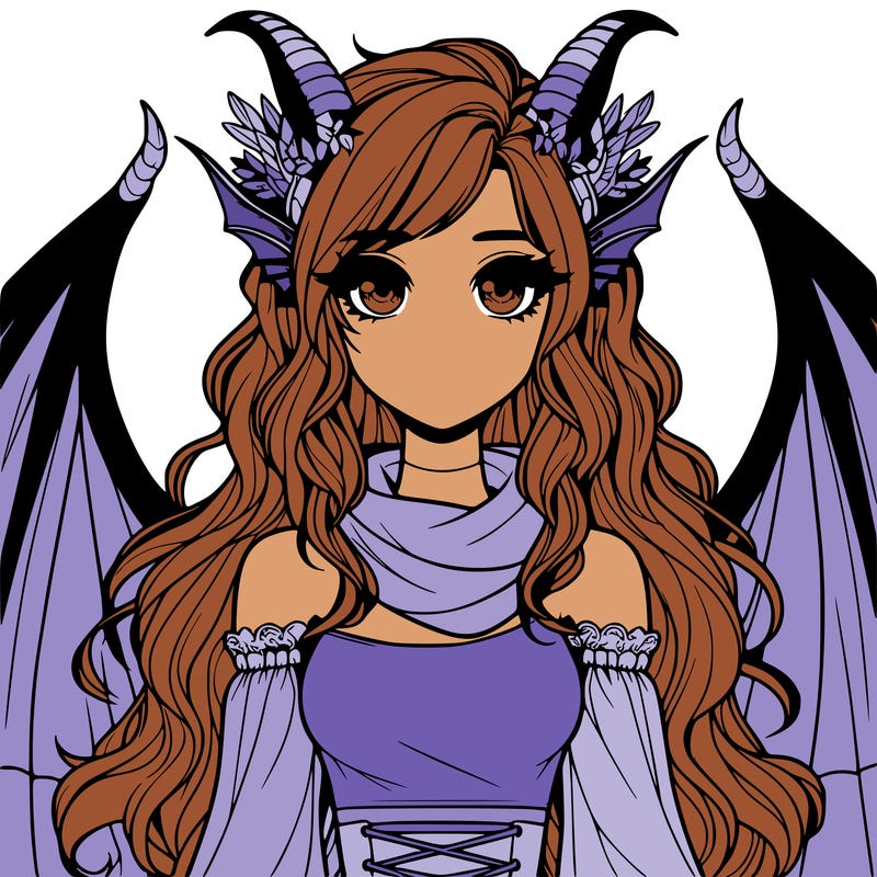 realistic girl with dragon wings horns and a tail