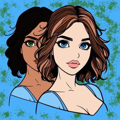 split realistic girl