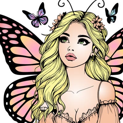 butterfly fairy realistic girl