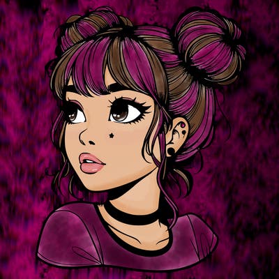 realistic girl with spacebuns