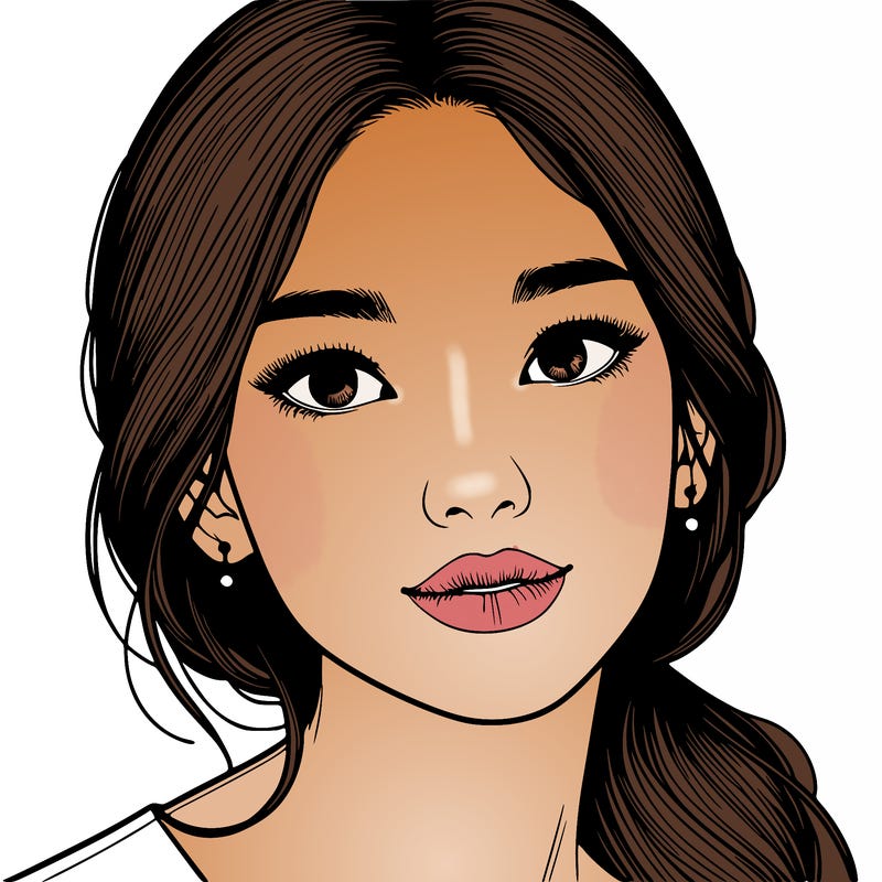 beautiful realistic asian woman