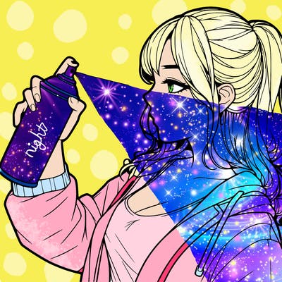 a realistic girl spray, painting