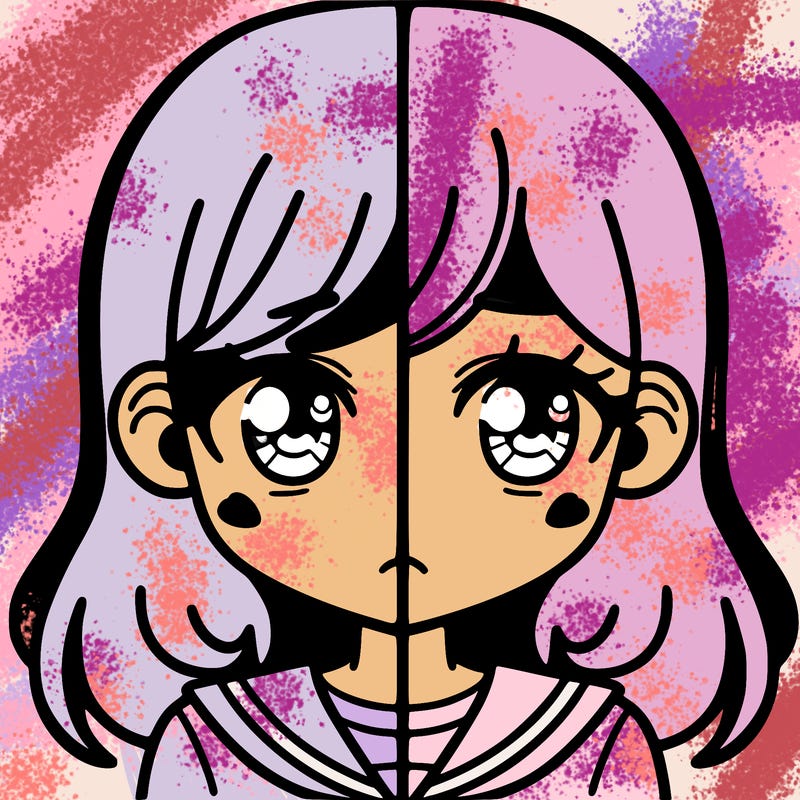 a split of a girl