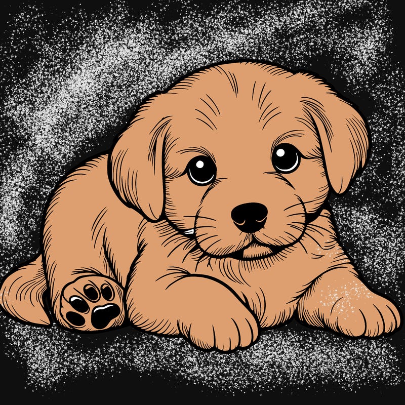 a cute realistic puppy