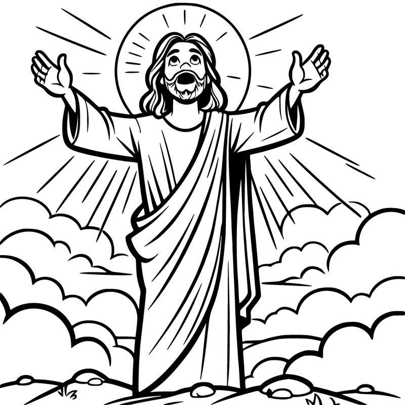 jesus rising up to the sky