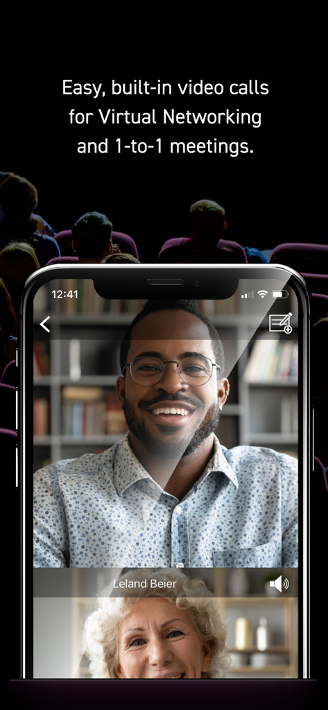 Jujama Connect - Jujama Connect app interface showing a built-in video call for professional networking and 1-on-1 meetings