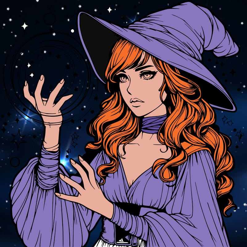 realistic women sorcerer using magic