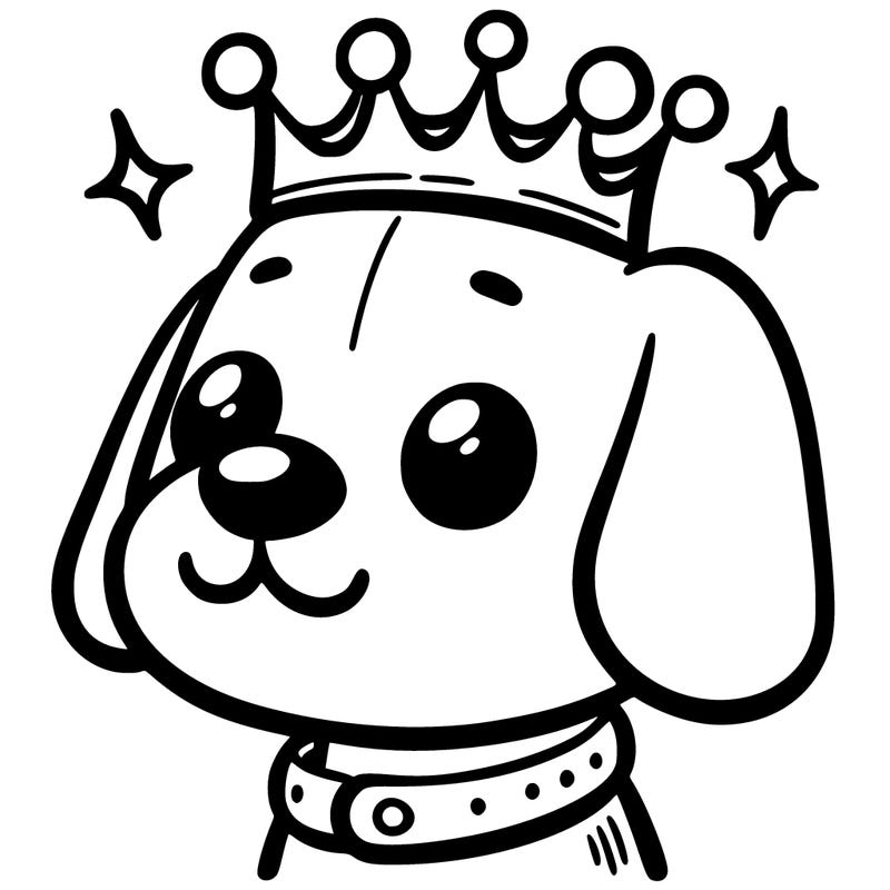 dog with a crown