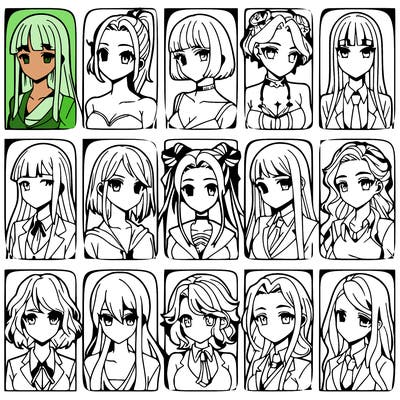 girls that look diffrent anime