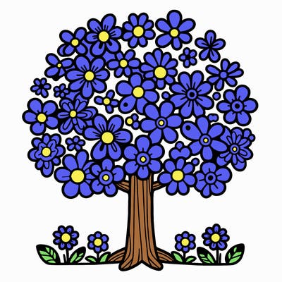 a tree made of flowers