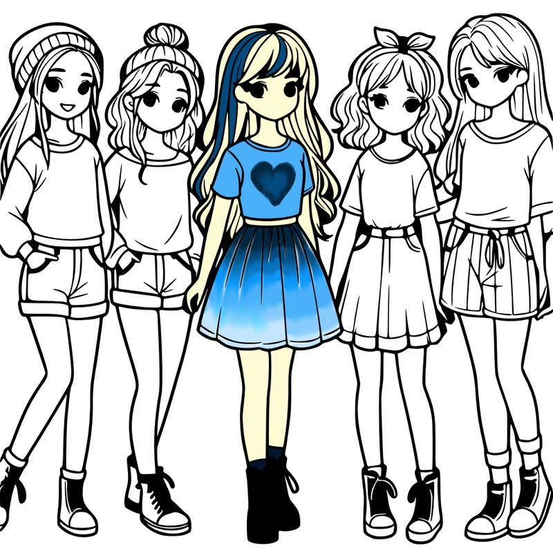 a group of five girls