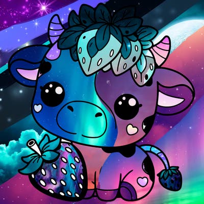 cute strawberry cow