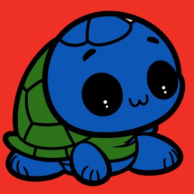 cute little animated turtle
