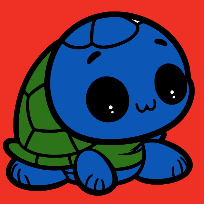 cute little animated turtle