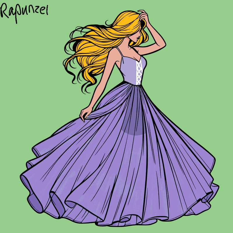 realistic woman with dress flowing in the wind