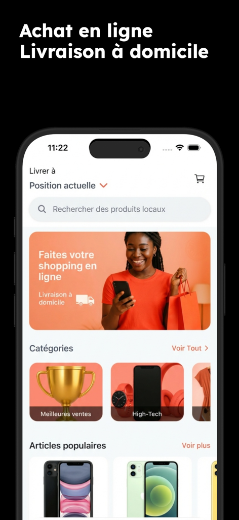 Liigo App - Liigo mobile app home screen for online shopping and home delivery in Guinea