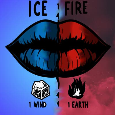 realistic lip split in fourth . 1 fourth ice 1 fire 1wind 1 earth