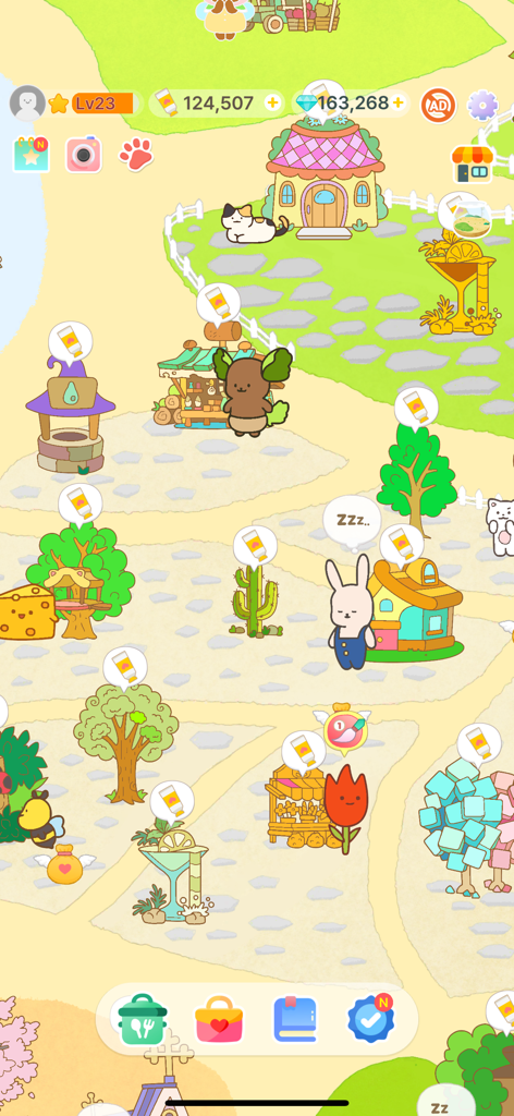 Color Town: My Lovely World - A whimsical and colorful village in Color Town featuring cute animal characters and hand-drawn decorations