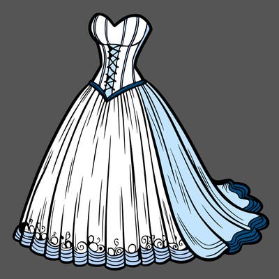 wedding dress-corset and a long and flowy skirt