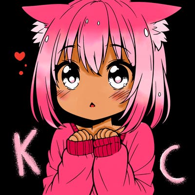 shy anime catgirl