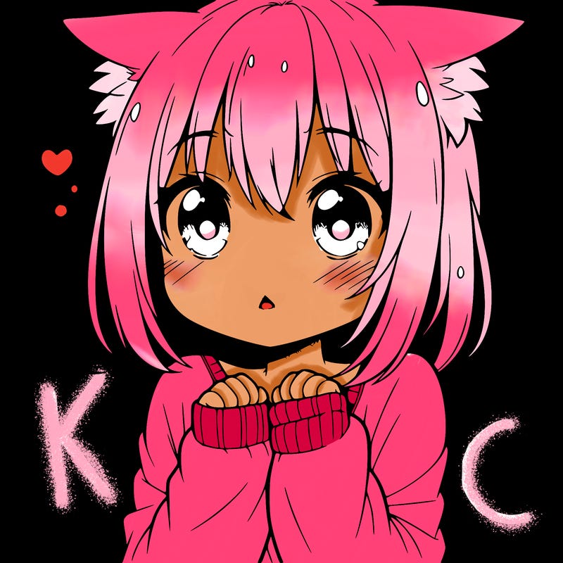 shy anime catgirl