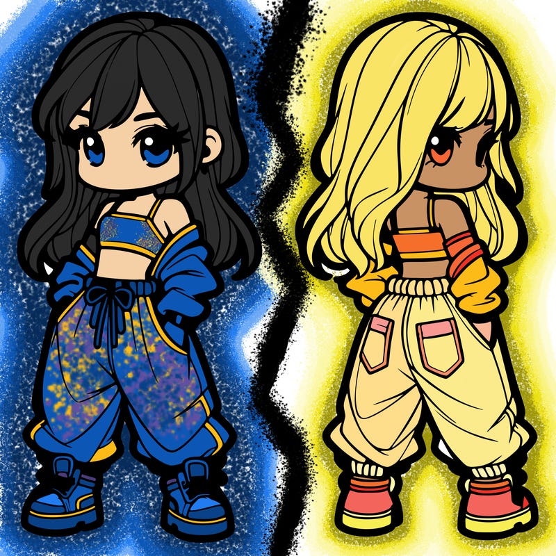 girl in crop top and baggy pants