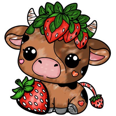 cute strawberry cow
