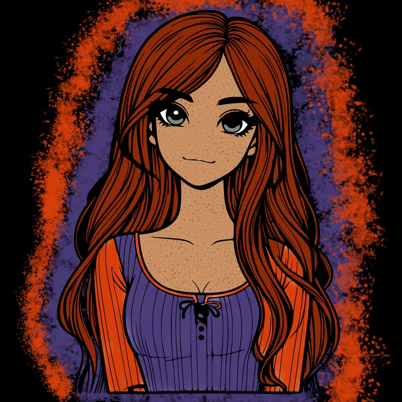 realistic girl with long hair