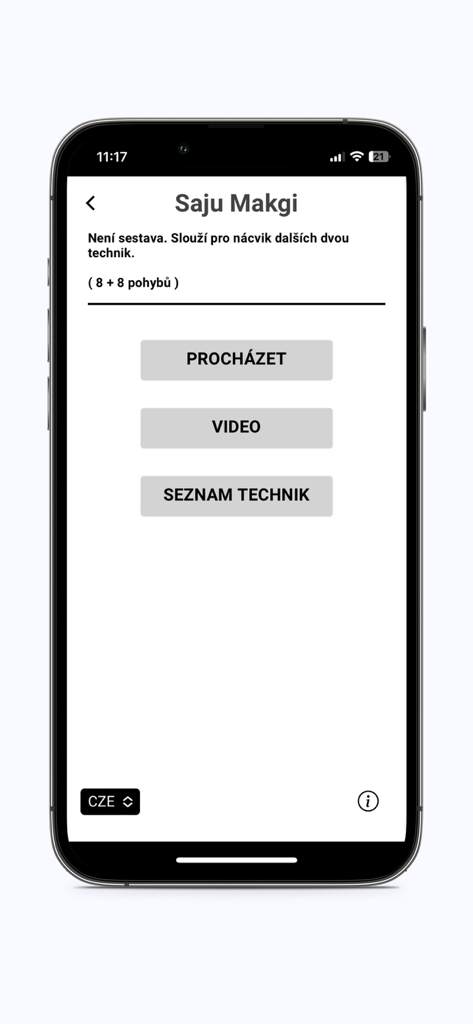 TUL TKD ITF - Saju Makgi technique details screen in the TUL TKD ITF app