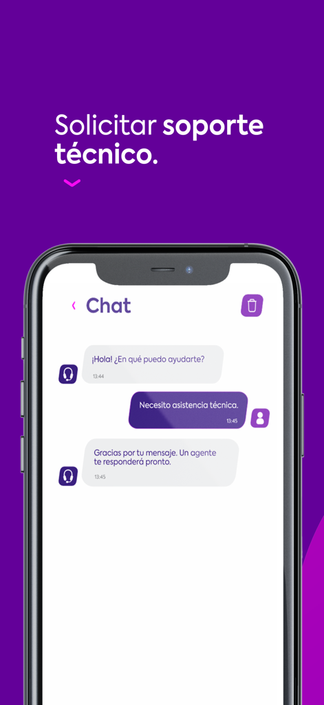 Mi Neo - Technical support chat interface in the Mi Neo app for internet service management.