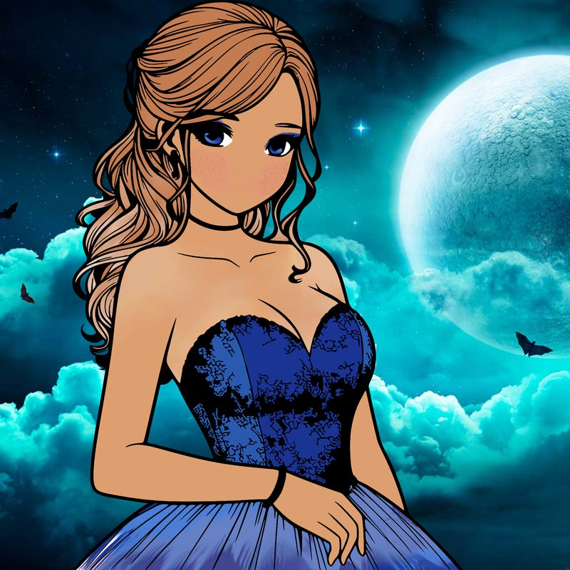 realistic girl in prom dress