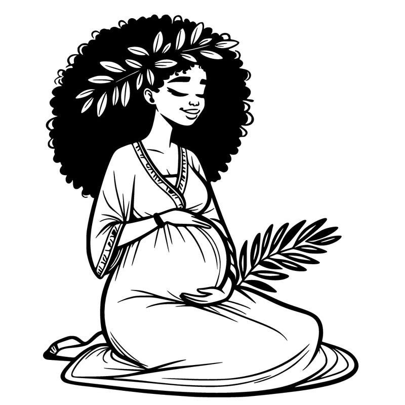 pregnant african american woman black and white
