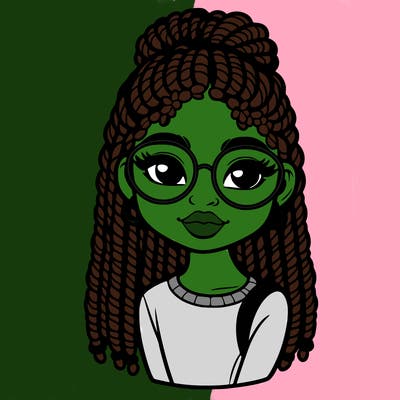 black girl with braids and glasses