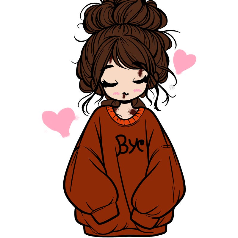 girl with baggy sweatshirt and messy bun