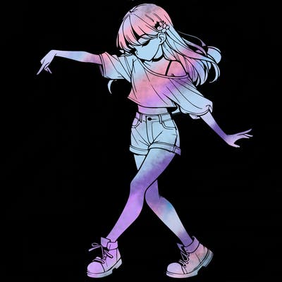 realistic girl danceing