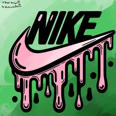 dripping nike logo