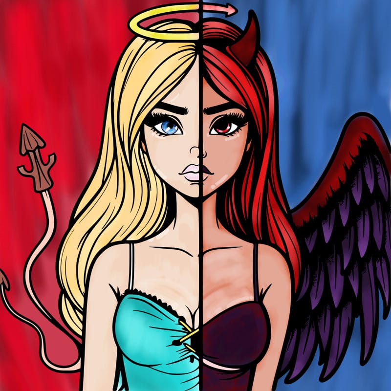 devil vs angel realistic girl