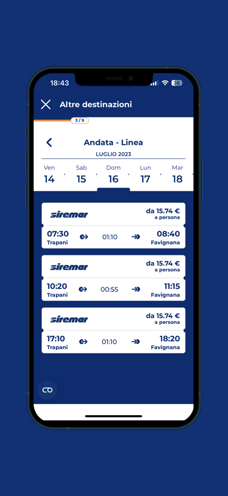 Screenshot dell'app Caronte & Tourist che mostra la schermata dei benefici del programma fedeltà con miglia di benvenuto e sconti sui viaggi.